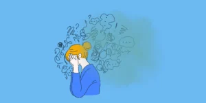 osoba przytłoczona chaosem myśli zmiana mentalnych nawyków i rozwój świadomości