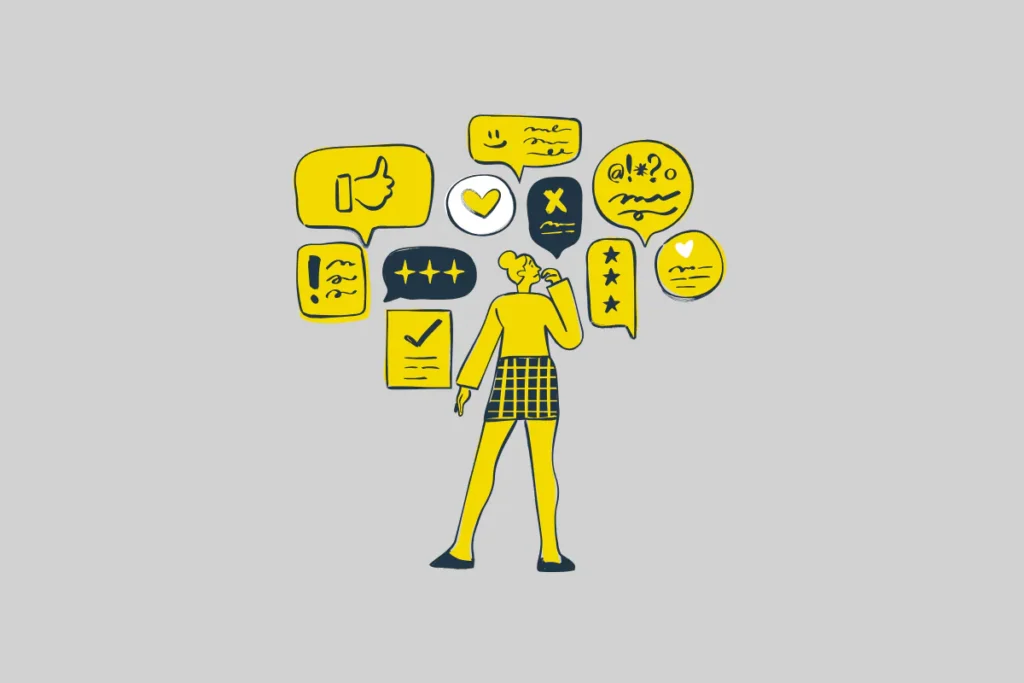 Kobieta analizująca opinie i satysfakcję z pracy podczas budowania kariery